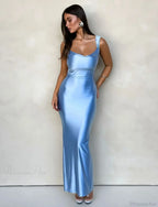 Backless Mermaid Satin Party Dress image 3