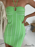 Backless Neck Sleeveless Knitted Mini Dress image 4