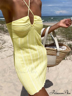 Backless Neck Sleeveless Knitted Mini Dress image 2
