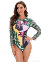 Backless Print Surfing One Piece Set image 12