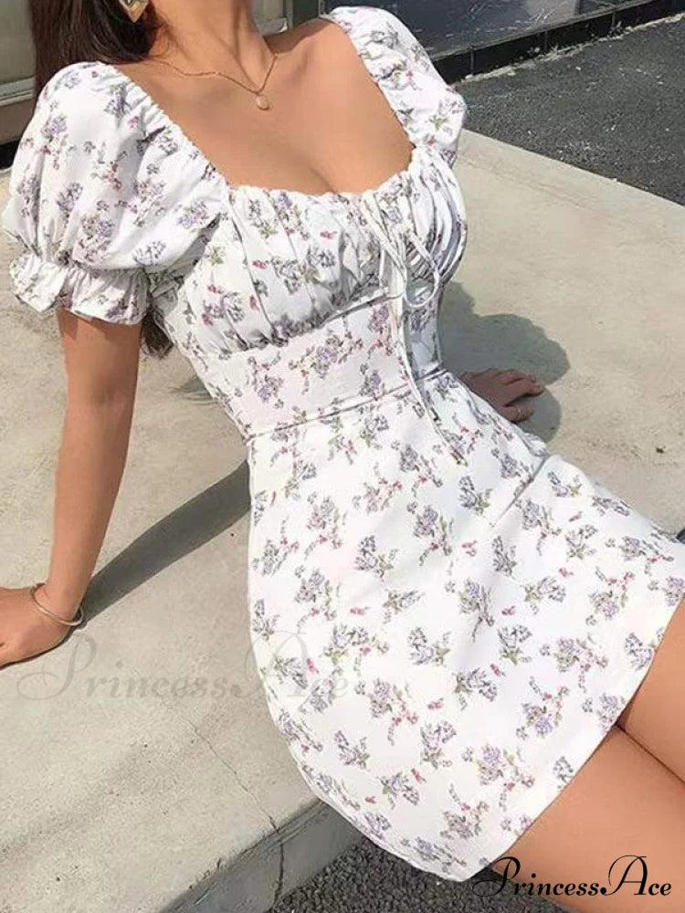 Backless Printed Graceful Slip Mini Dress image 4