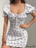 Backless Printed Graceful Slip Mini Dress image 1