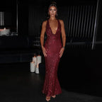 Backless Sequin Nightclub Vacation Dress image 6