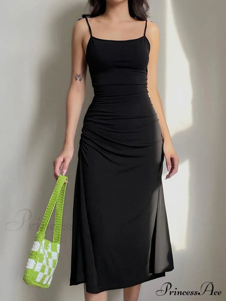 Backless Split One Trendy Shoulder Ribbed Maxi Dress image 1