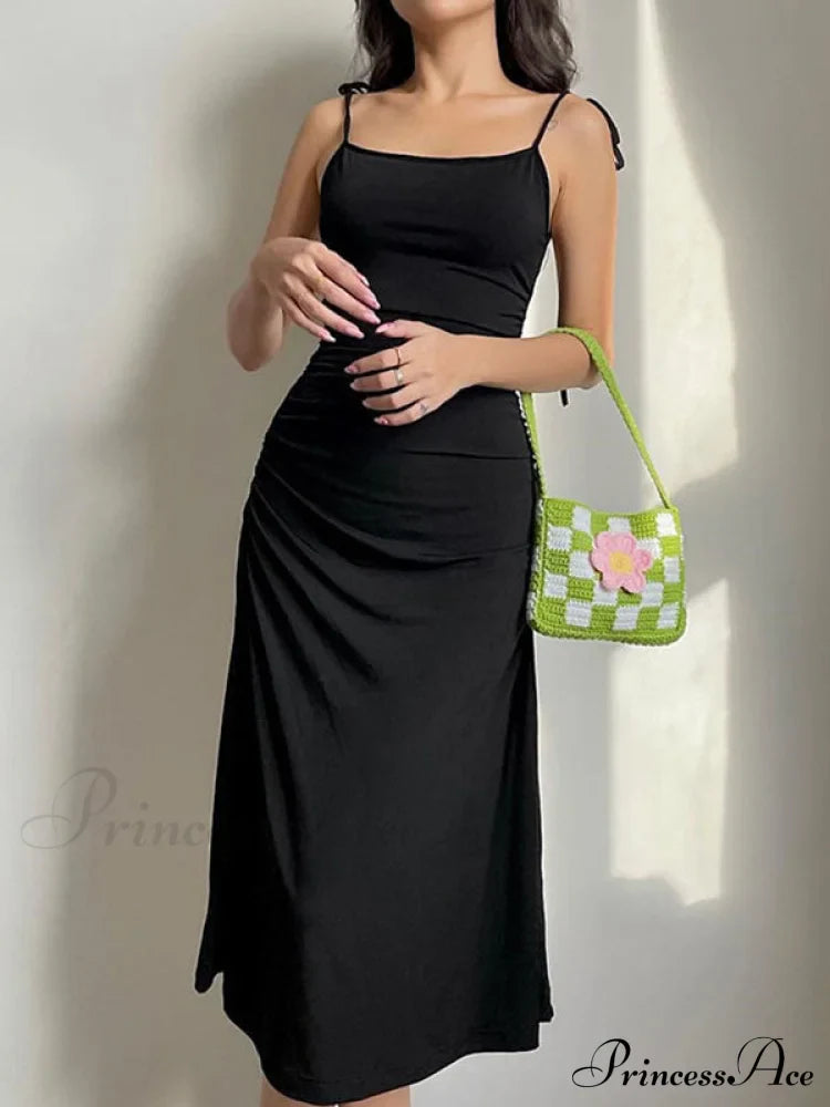 Backless Split One Trendy Shoulder Ribbed Maxi Dress image 2