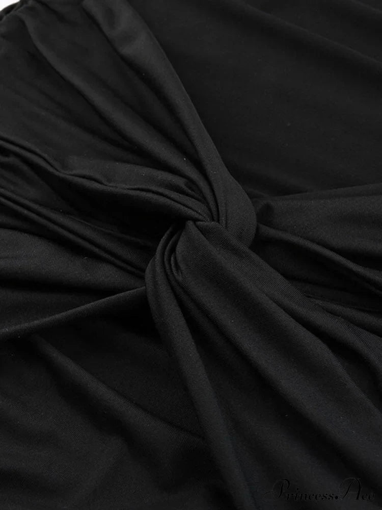 Backless Split One Trendy Shoulder Ribbed Maxi Dress image 4