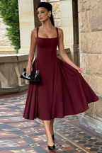 Backless Square Neck Fitted Party Dress image 3