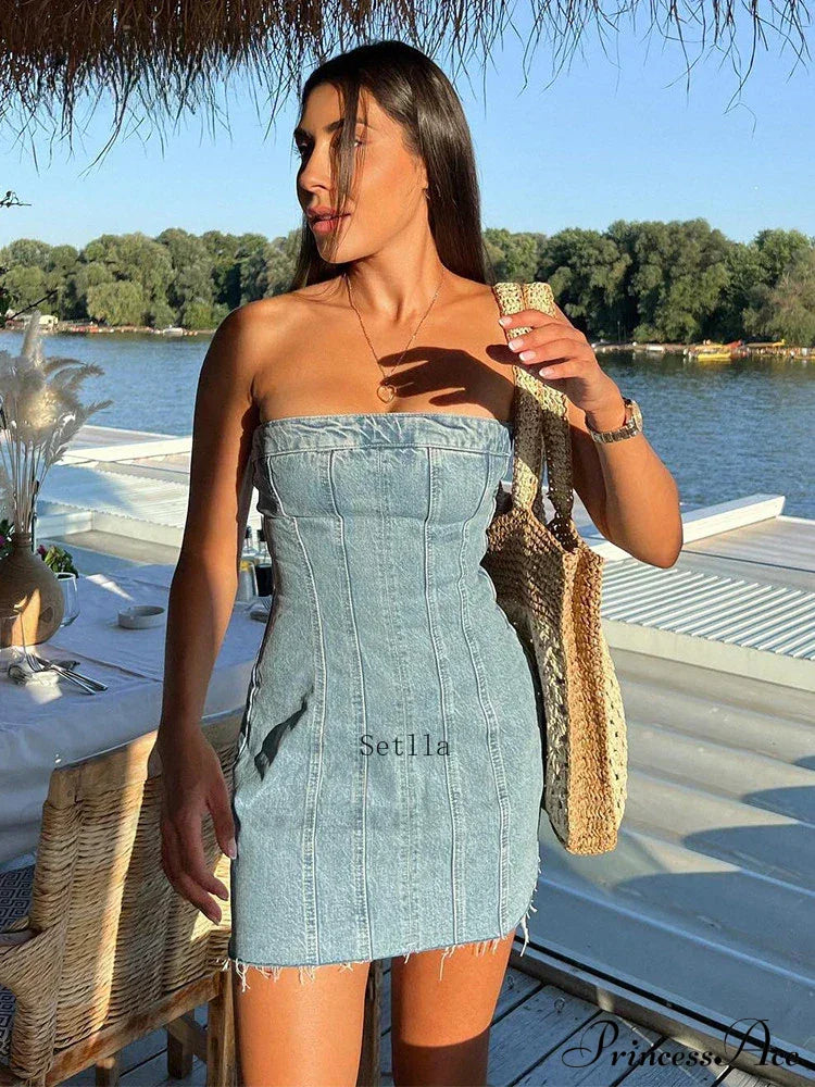 Backless Strapless Sleeveless Sexy Bodycon Mini Dress image 5