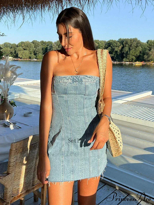 Backless Strapless Sleeveless Sexy Bodycon Mini Dress image 1