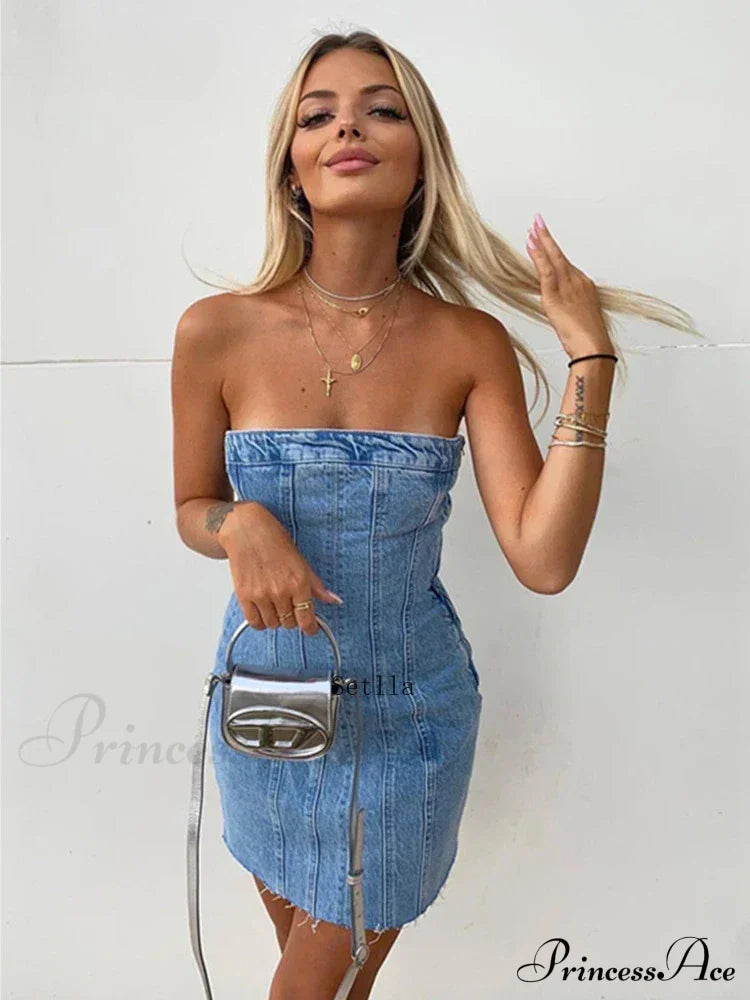 Backless Strapless Sleeveless Sexy Bodycon Mini Dress image 3