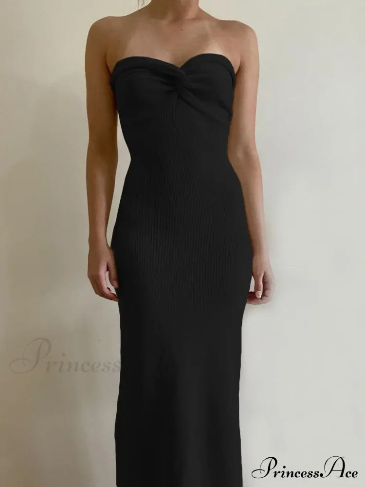 Backless Twist Knitted Fashion Outfits Maxi Dress image 6