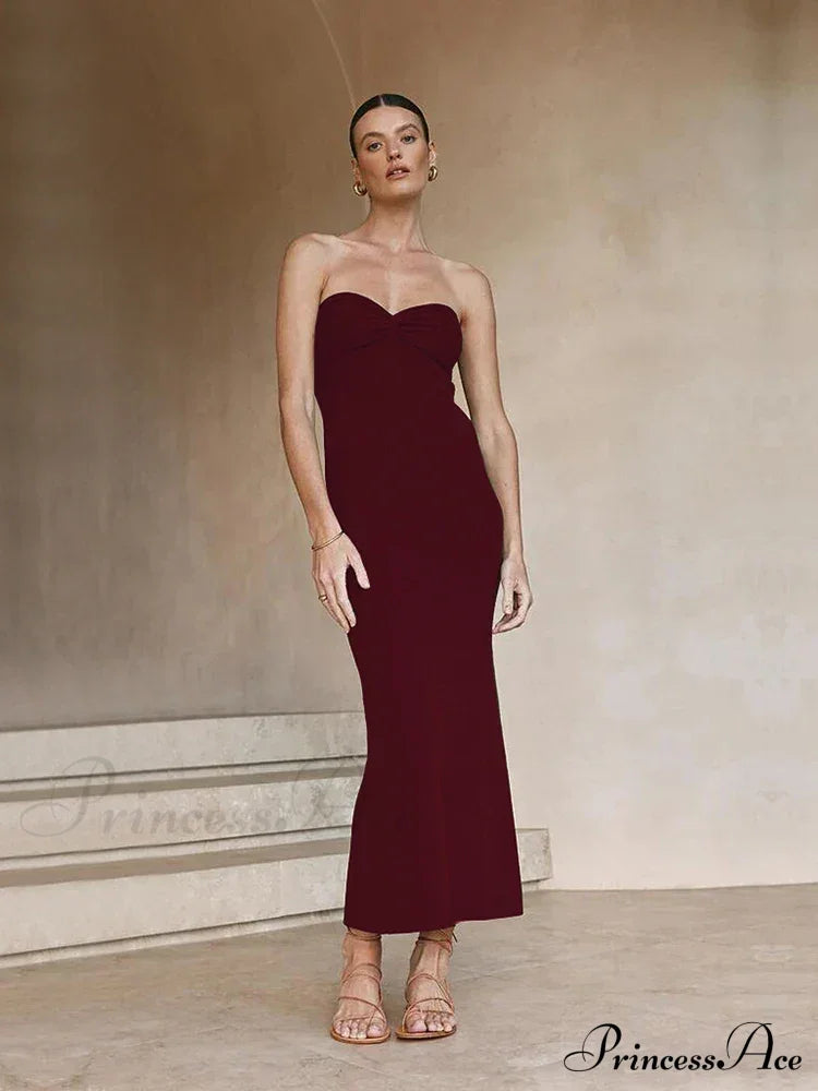 Backless Twist Knitted Fashion Outfits Maxi Dress image 14