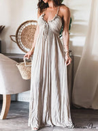 Backless U-Neck Stylish Suspender Maxi Dress image 2