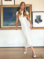 Backless V Neck Gown Maxi Dress image 3