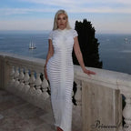 Backless V Neck Gown Maxi Dress image 1