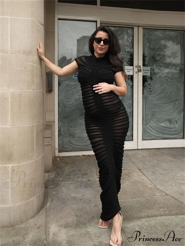 Backless V Neck Gown Maxi Dress image 5