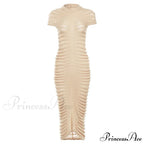 Backless V Neck Gown Maxi Dress image 7