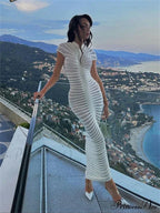 Backless V Neck Gown Maxi Dress image 2