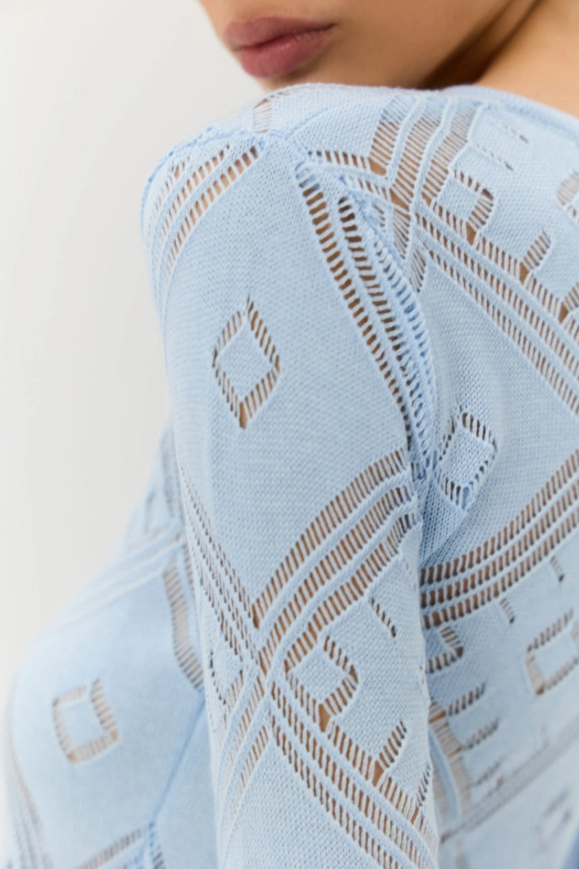Knit Argyle Jacquard Long Sleeve Maxi Dress image 10