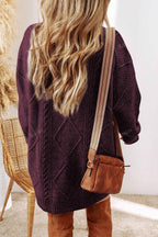 Vintage Textured Knit Midi Sweater image 2