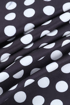 Polka Dot Ruched Halter Tie Back Crop Top image 3