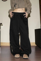 Hip Hop Letter Graphic Baggy Sweat Pants image 1