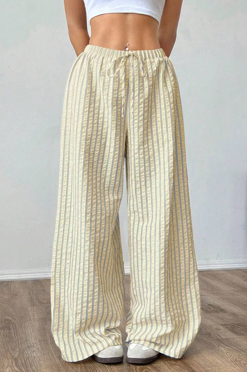 Chic Color Block Pleated Pants With Pockets image 3