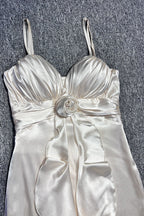 Sexy Halter V Neck Backless Sash Maxi Dress image 7
