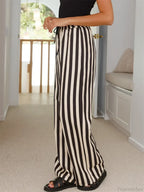 Baggy Striped Drawstring Wide Leg Summer Pant image 4