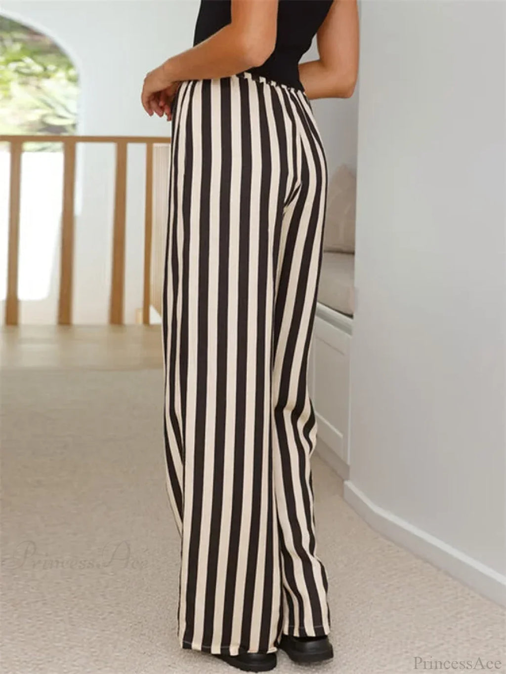 Baggy Striped Drawstring Wide Leg Summer Pant image 5