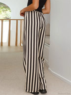 Baggy Striped Drawstring Wide Leg Summer Pant image 5