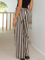 Baggy Striped Drawstring Wide Leg Summer Pant image 2