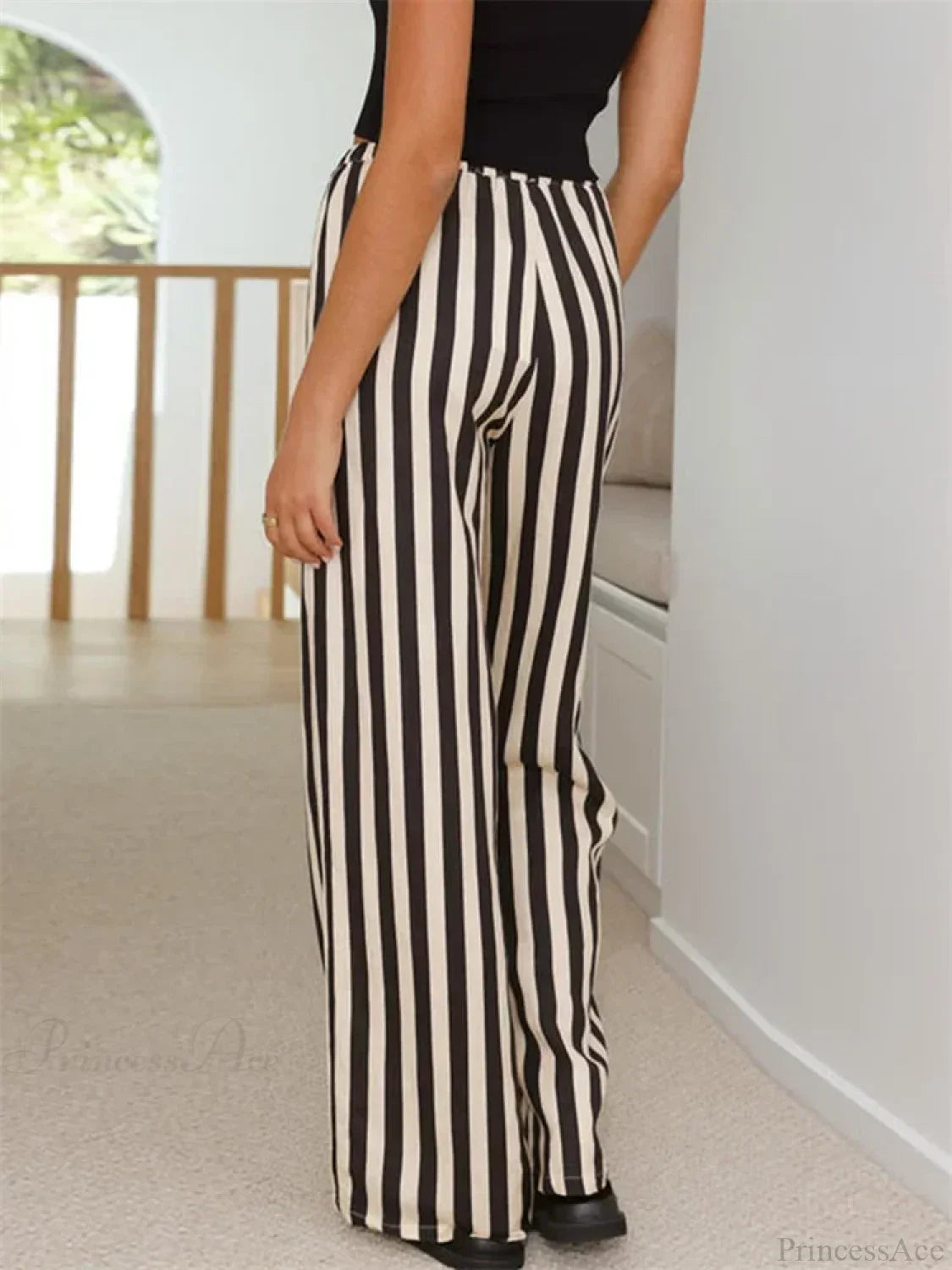Baggy Striped Drawstring Wide Leg Summer Pant image 2