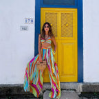 Bandage Bikini Set with Printed Pants Three Piece Swimsuit image 2