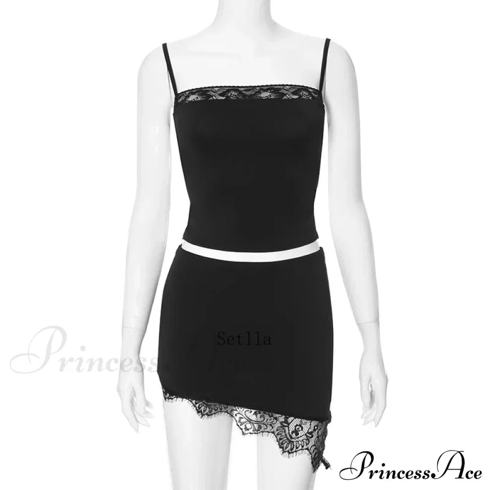 Bandage Lace Trim Asymmetric Mini Dress image 6