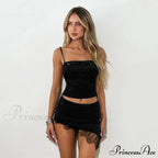 Bandage Lace Trim Asymmetric Mini Dress image 2