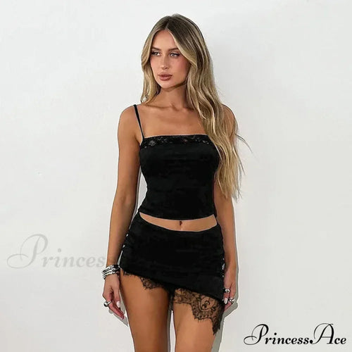 Bandage Lace Trim Asymmetric Mini Dress image 2