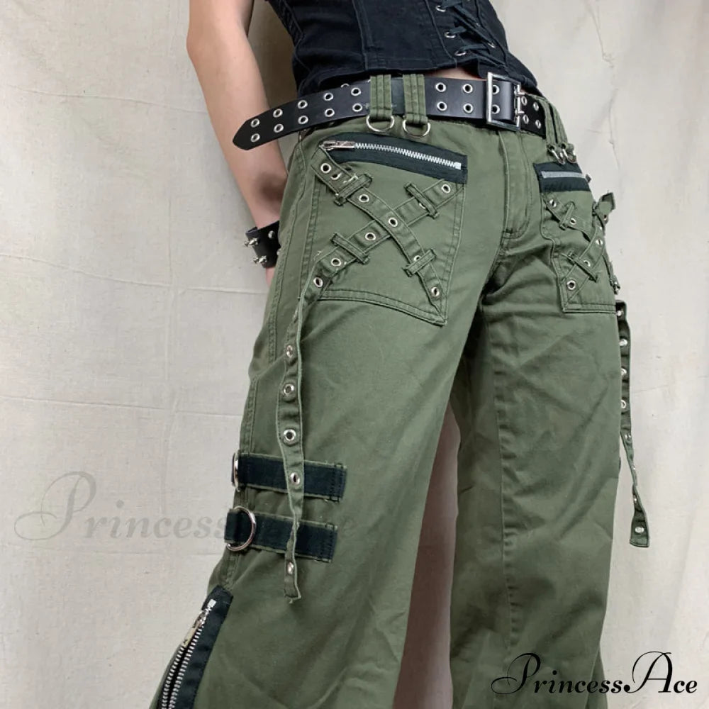 Bandage Low Waist Cargo Pants image 3