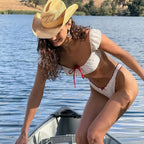 Bandage Short Sleeve Bikini Set image 3