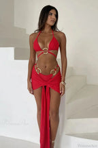 Bandage Skirt Cover Three Piece Swimsuit image 3