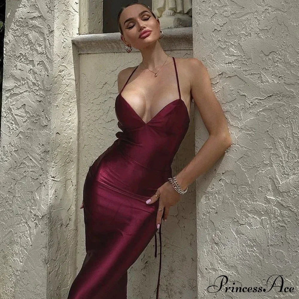 Bandage Spaghetti Strap Maxi Dress image 1