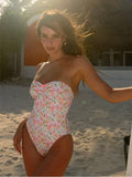 Bandeau Knot Floral Monokini Swimsuit One Piece image 1