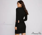 Basic Babe Ribbed Charming Knit Mini Dress image 2