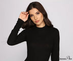 Basic Babe Ribbed Charming Knit Mini Dress image 3