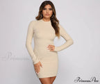 Basic Babe Ribbed Charming Knit Mini Dress image 5
