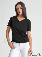 Basic Everyday Graceful V-Neck T-Shirt image 2
