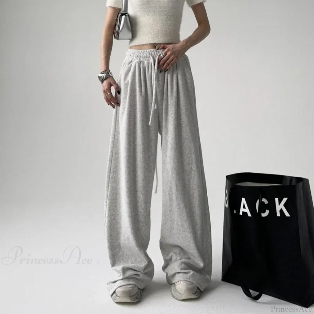 Basic Grey Knit Jogger Pants image 1