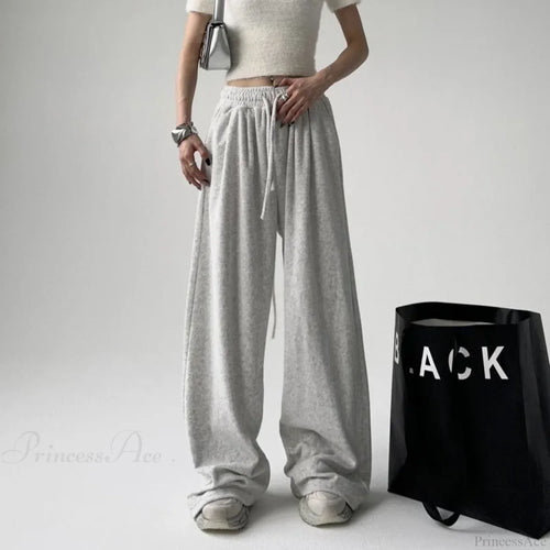 Basic Grey Knit Jogger Pants image 1