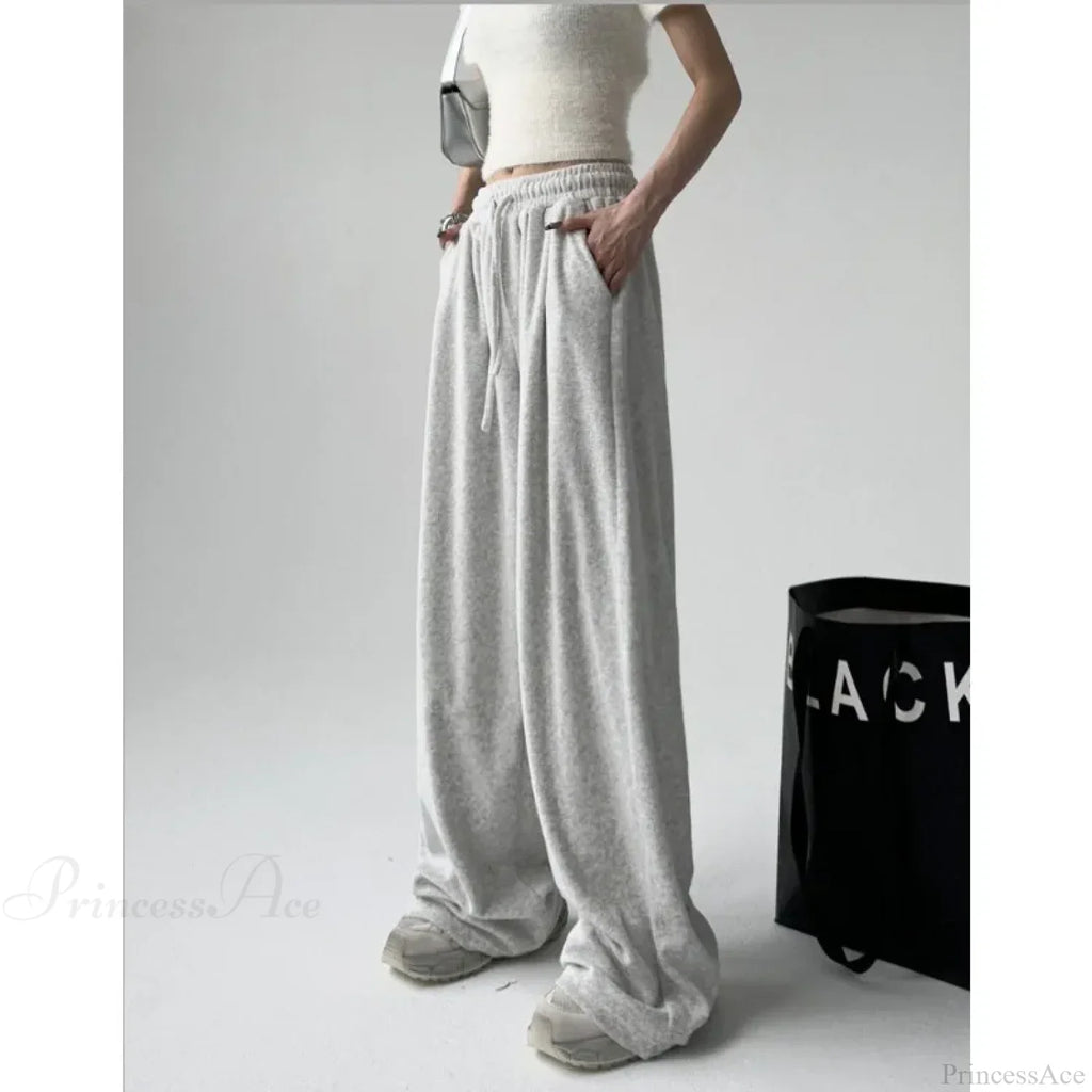 Basic Grey Knit Jogger Pants image 2