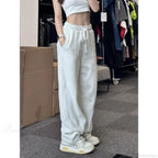 Basic Grey Knit Jogger Pants image 2